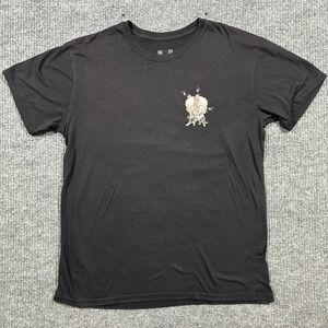 Legend Mens T-Shirt L Black Skull Graphic Kyoto Japan Streetwear Short Sleeve